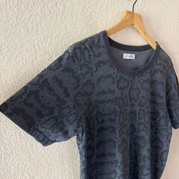 ANINE BING Python Snake Print Lili Tee Womens Large Gray Crewneck Short Sleeve - Picture 2 of 9
